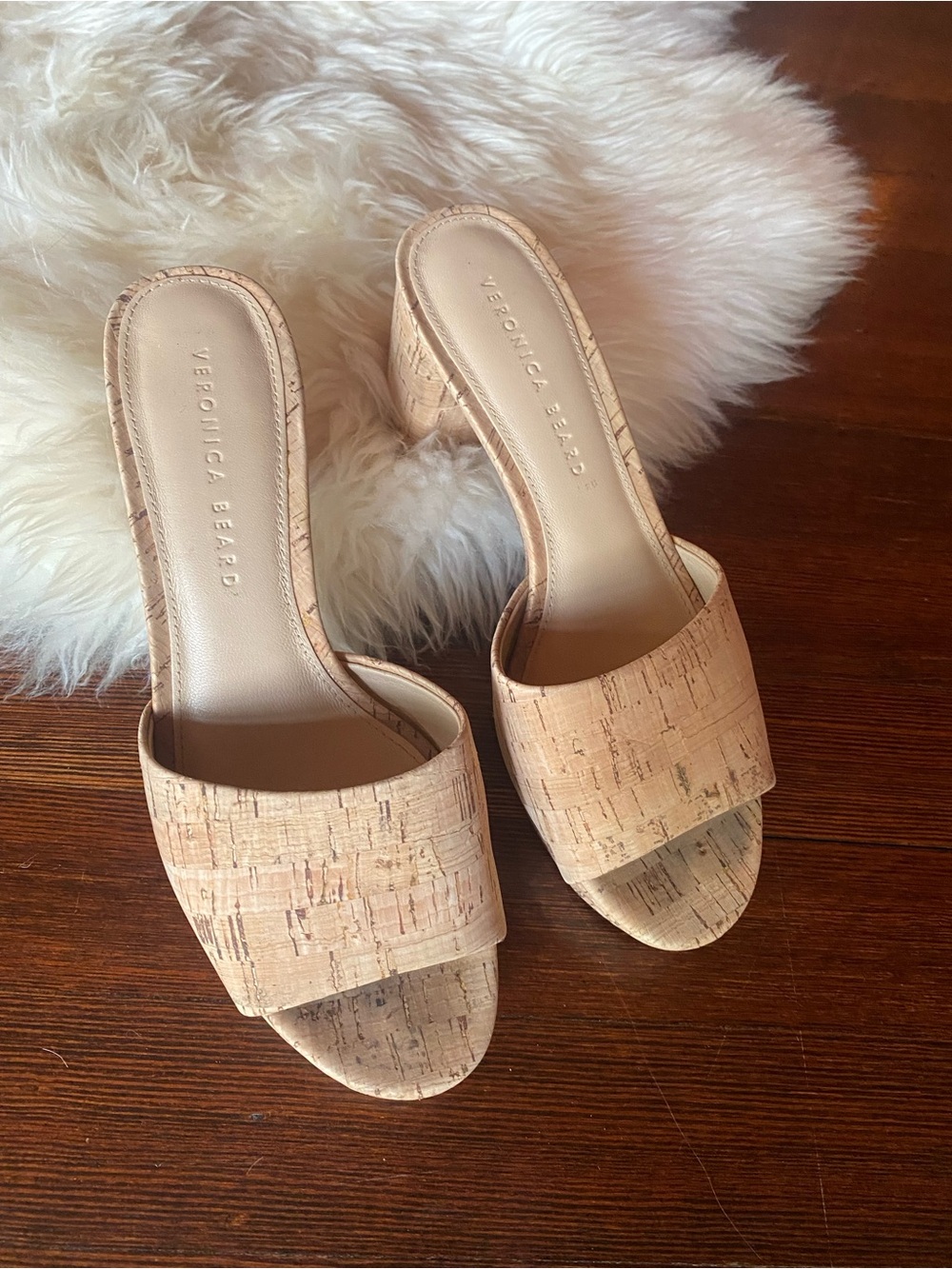 Loeffler Randall Beige Cork Slide Wedges